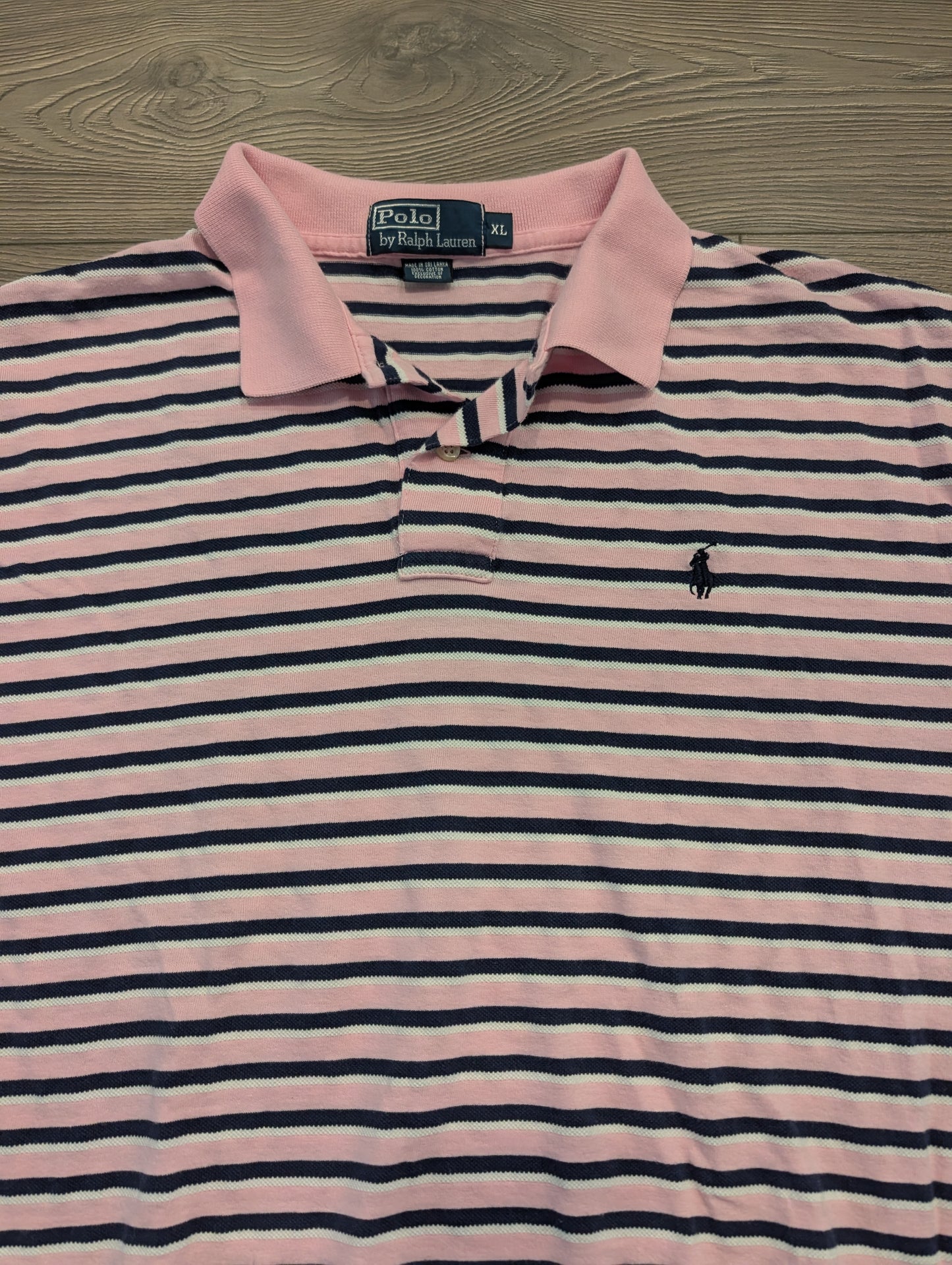 90s Ralph Lauren Pink with Stripes Polo Shirt