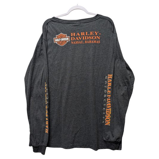 Mid 2000's Harley Davidson Nassau Bahamas Long Sleeve T Shirt