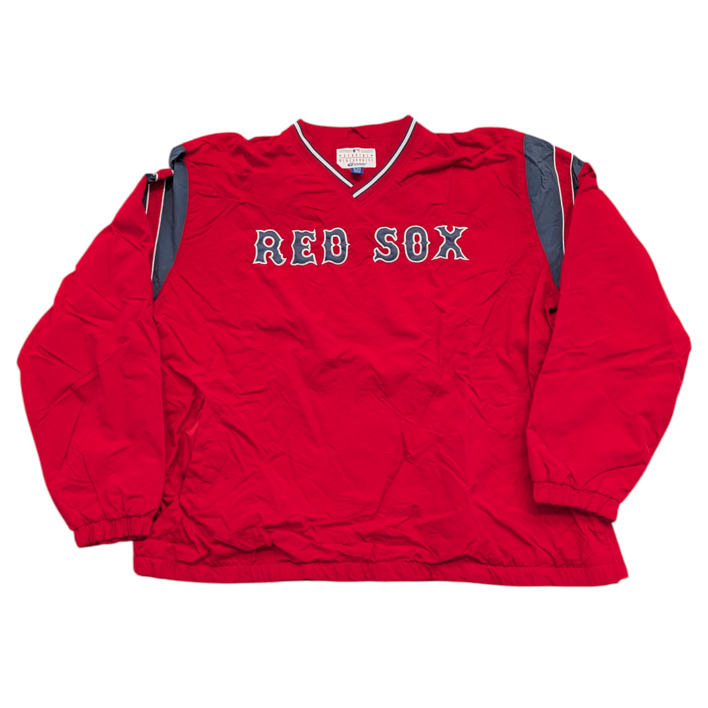 Y2K Red Sox V neck pullover windbreaker