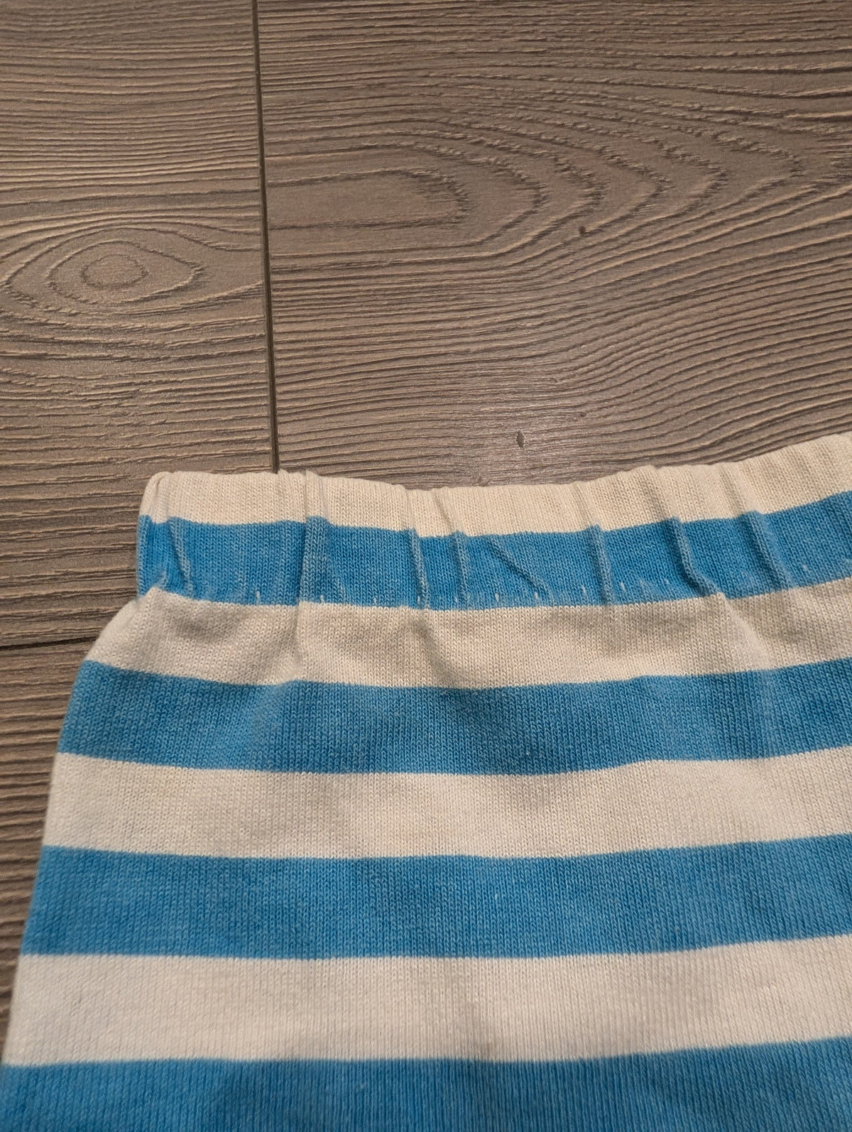 80s/90s Youth Blue and White Horizontal Striped Play Shorts