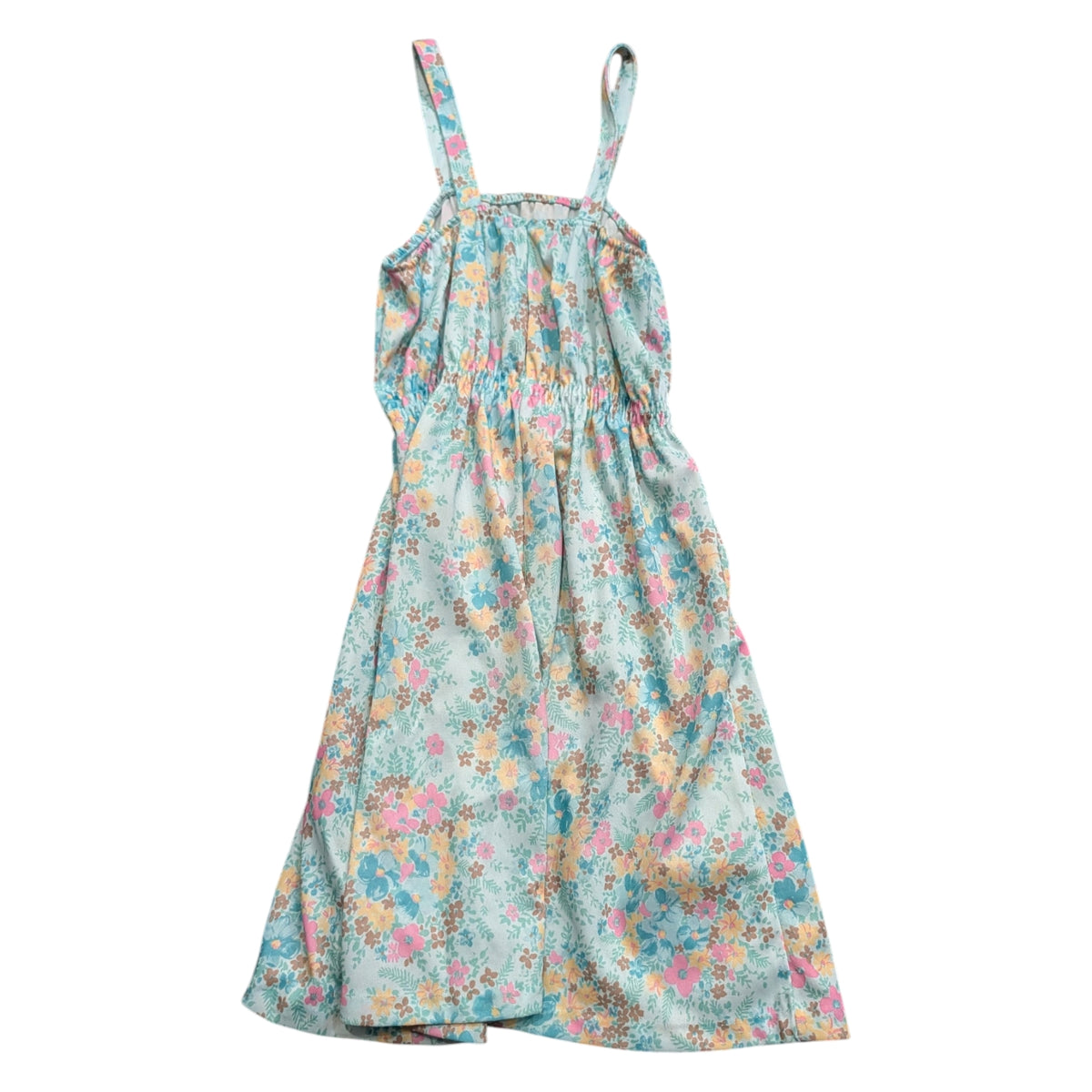 70s/80s AOP Flowery Empire Waist Dress
