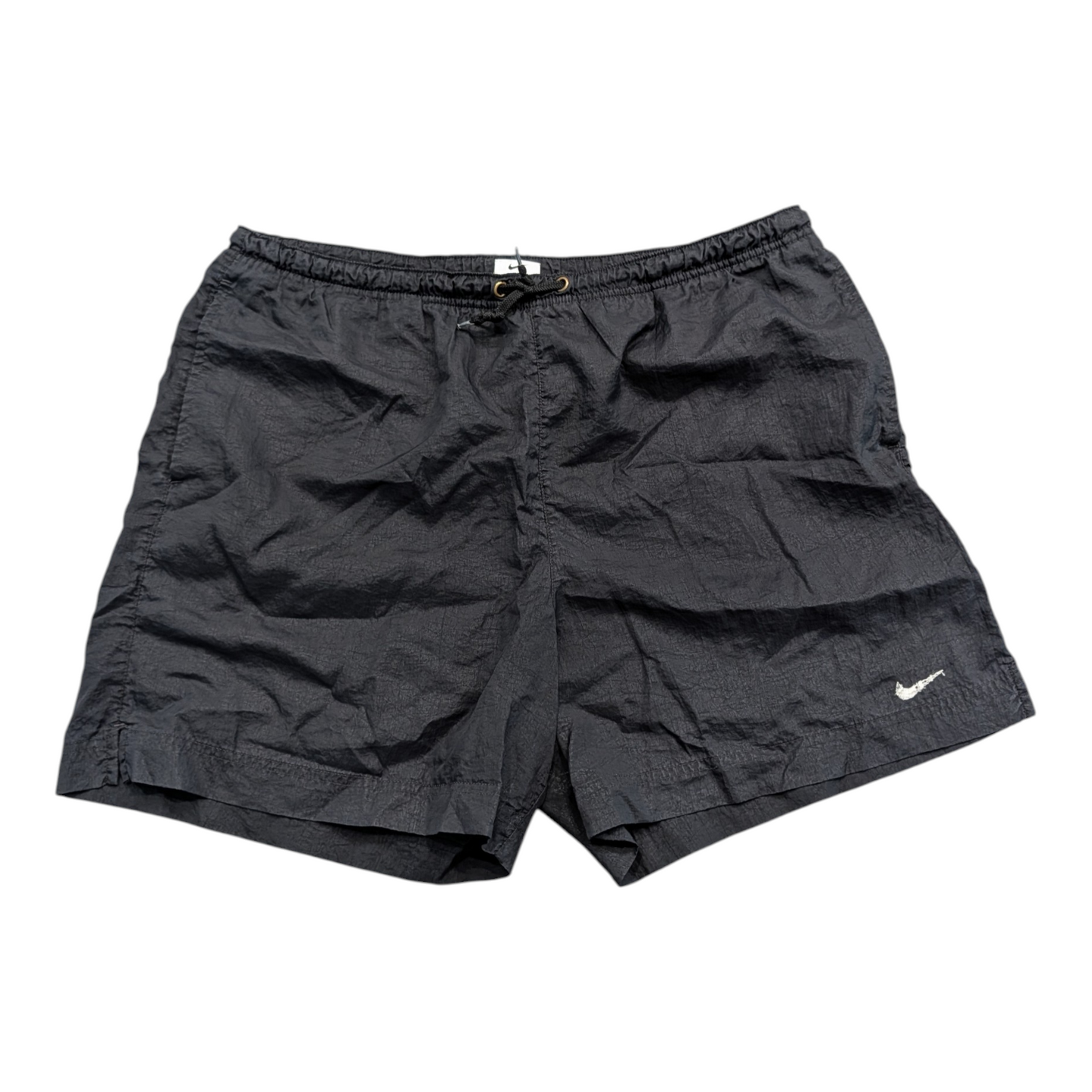 90's Women's Black Athletic Nike Nylon Elastic and Drawstring Shorts