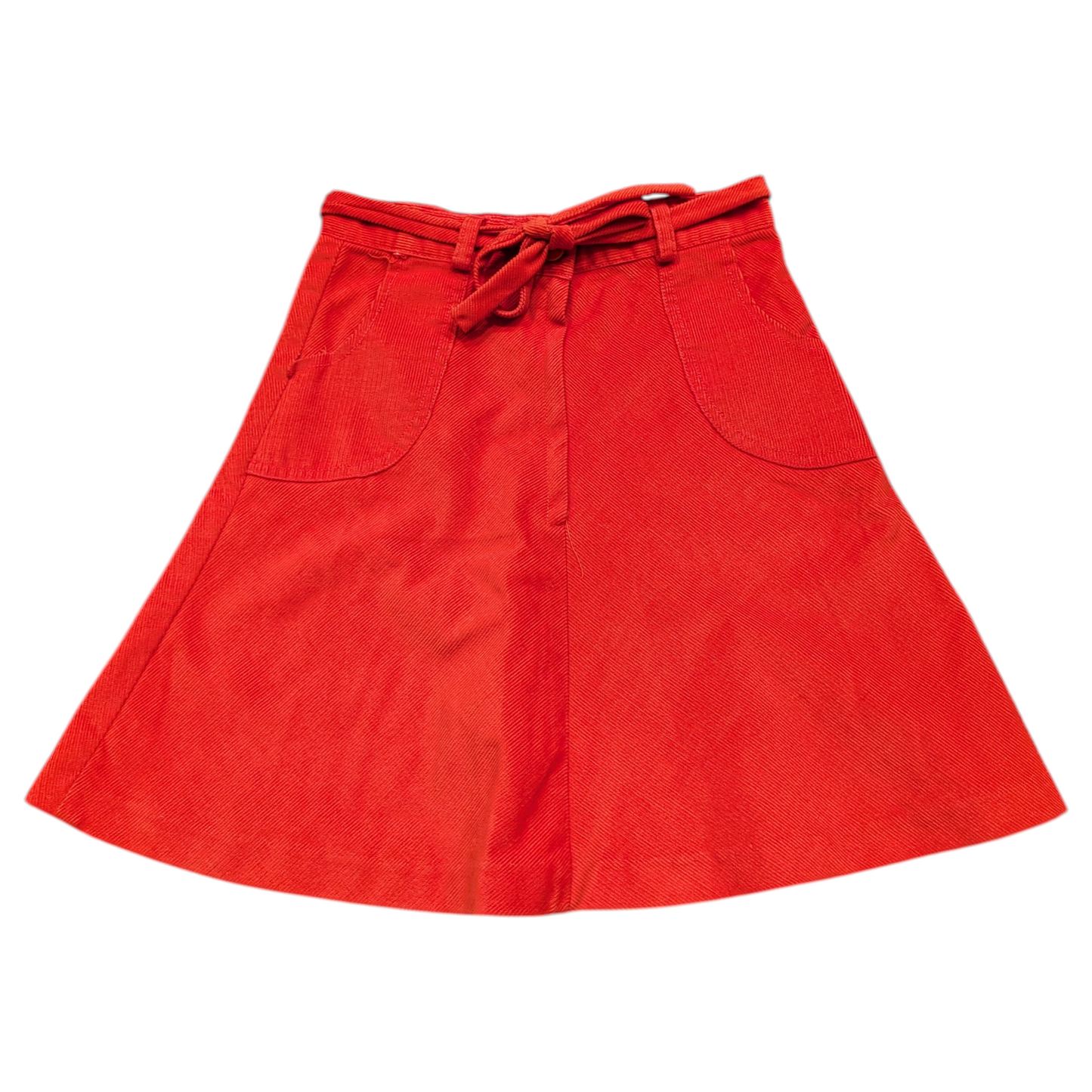 70's/80's  Youth Orange Courdoroy Skirt