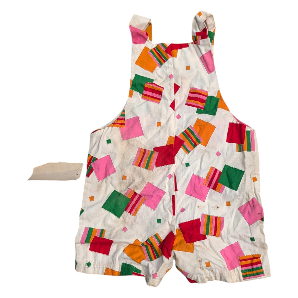 80s Youth NWT AOP Geometric Shape Patterned Overall One Piece