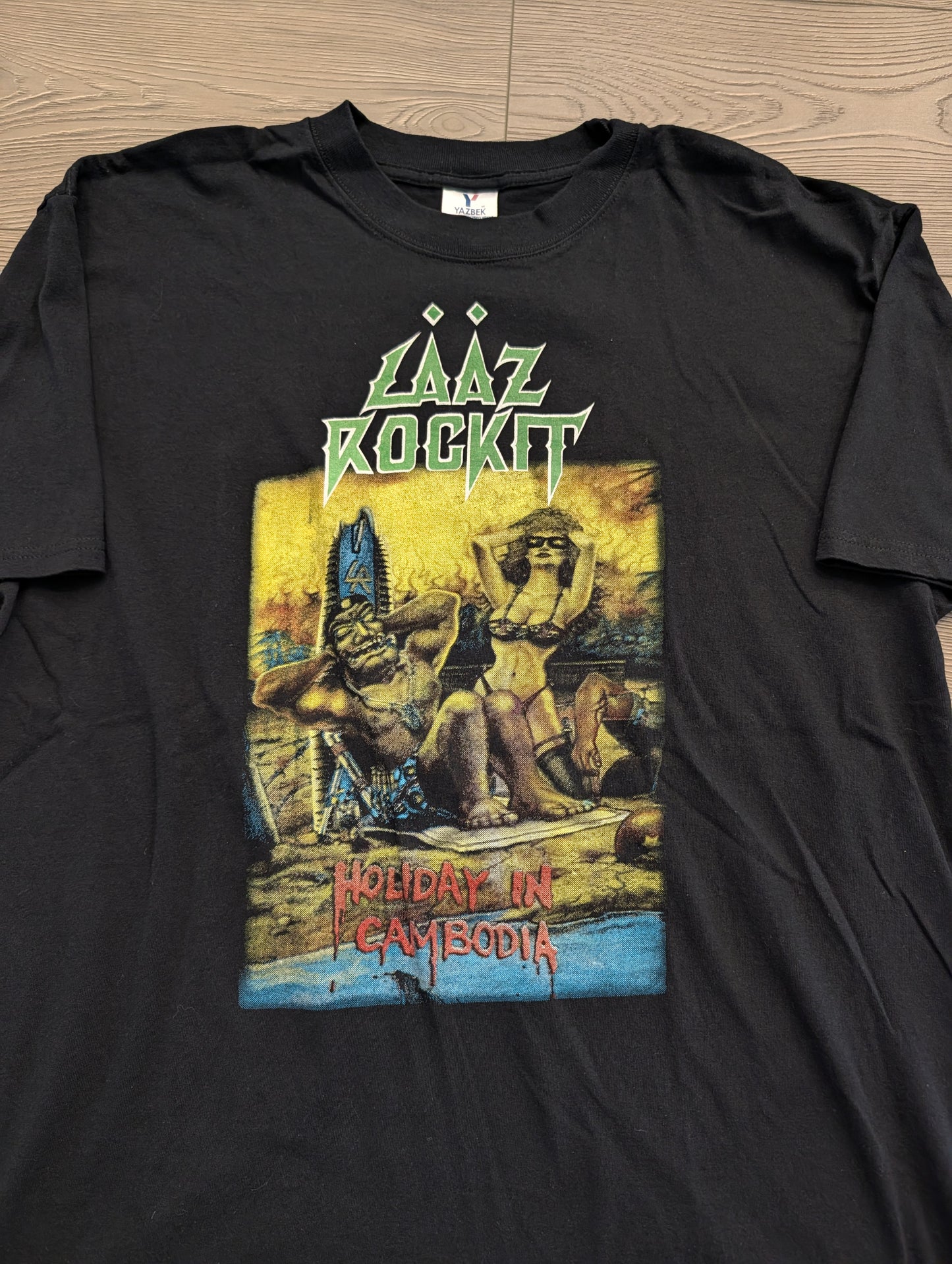 Y2K Laaz Rockit Holiday in Cambodia Metal T shirt
