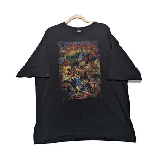 Y2K Marvel Secret Wars comic book mad engine t shirt