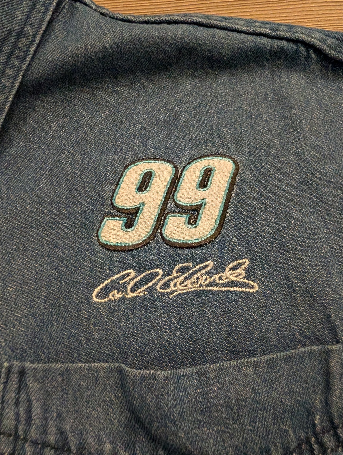 Y2K Carl Edwards NASCAR Long Sleeve Denim Shirt