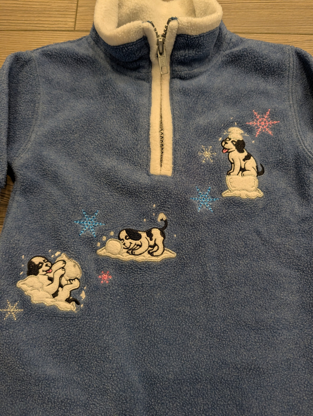 90s Youth Big Dogs Embroidered Fleece Baby Romper