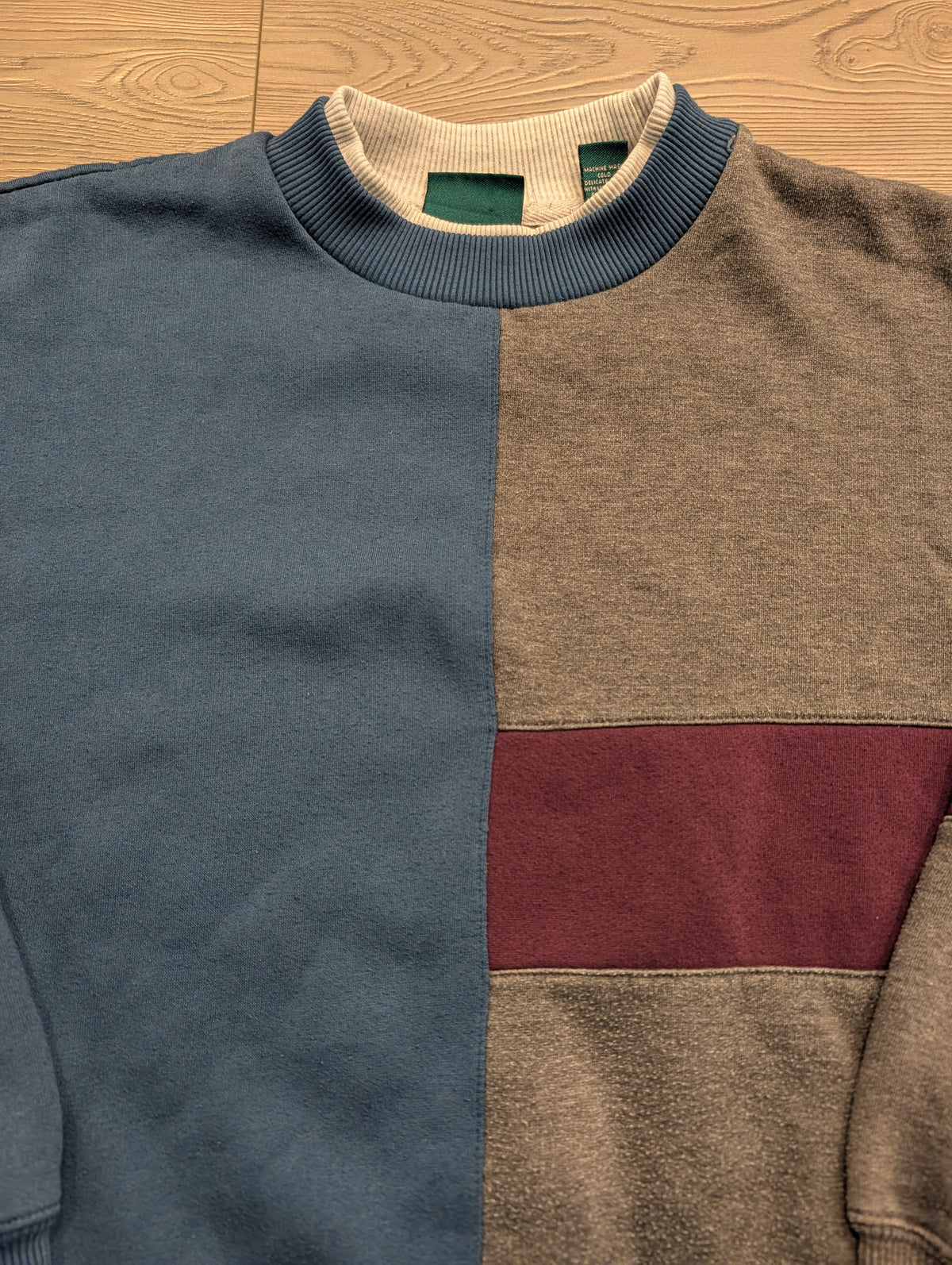 80s/90s Double Collar Color Block Sweatshirt
