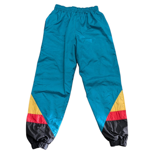 90s Youth Teal Running Pants with Color Block Leg Pants