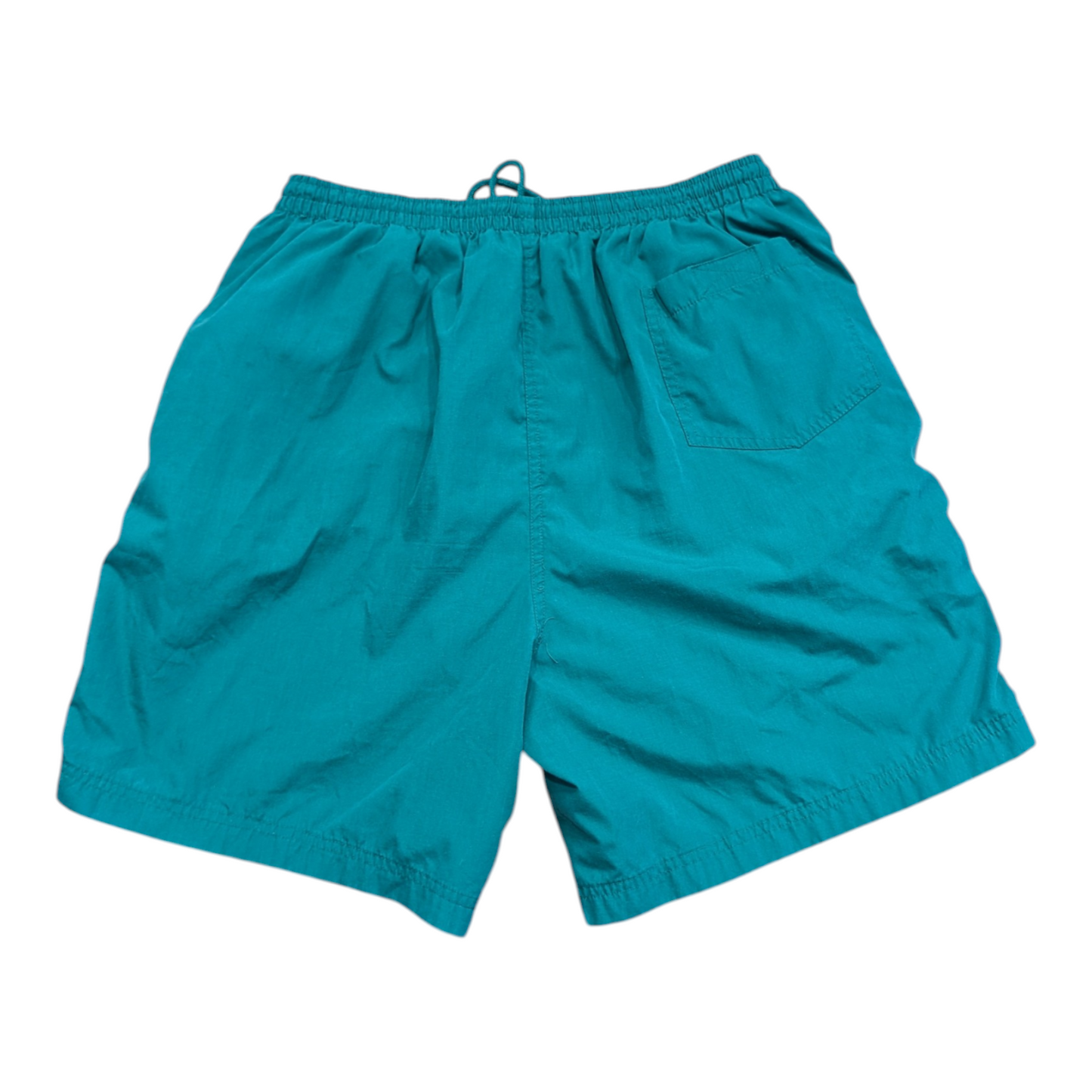 '90s Green and White Longer Athletic Shorts