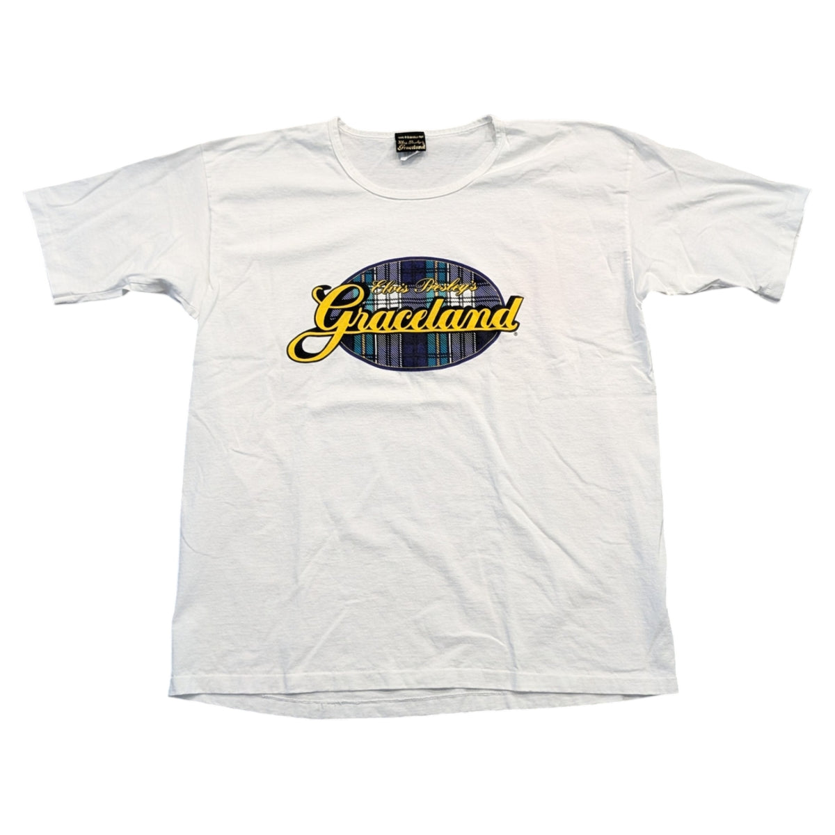 90s Women's Elvis Presley Graceland Plaid T shirt