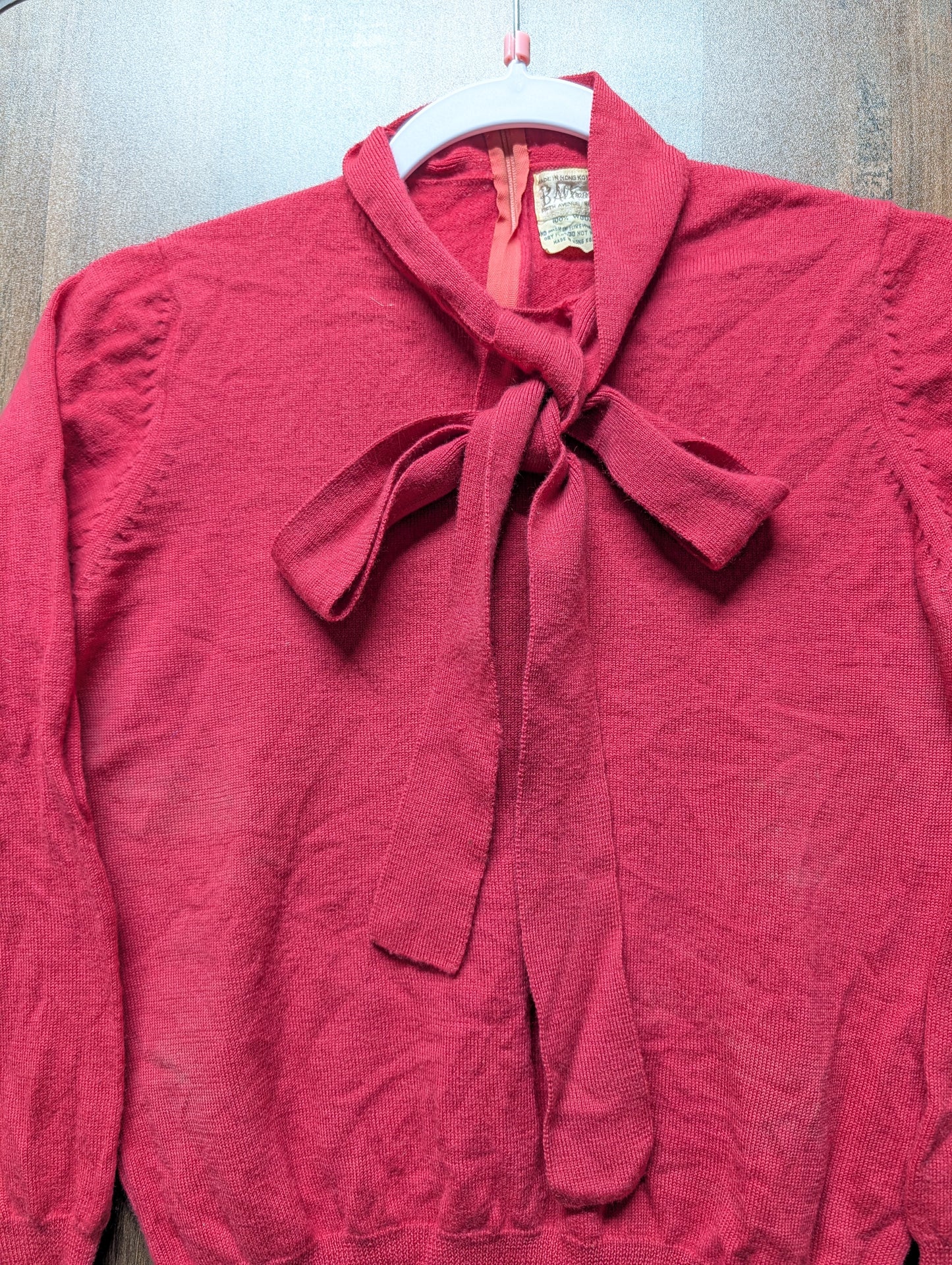 1960s B. Altman Ribbon Tie Women's Blouse Shirt