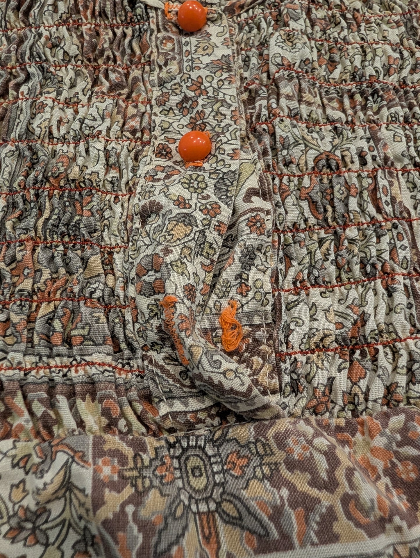 70s/80s Misses Bohemian-Style Peasant Blouse