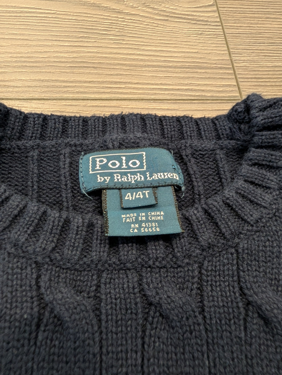 Youth Polo By Ralph Lauren Navy Cable Knit Crewneck Sweater