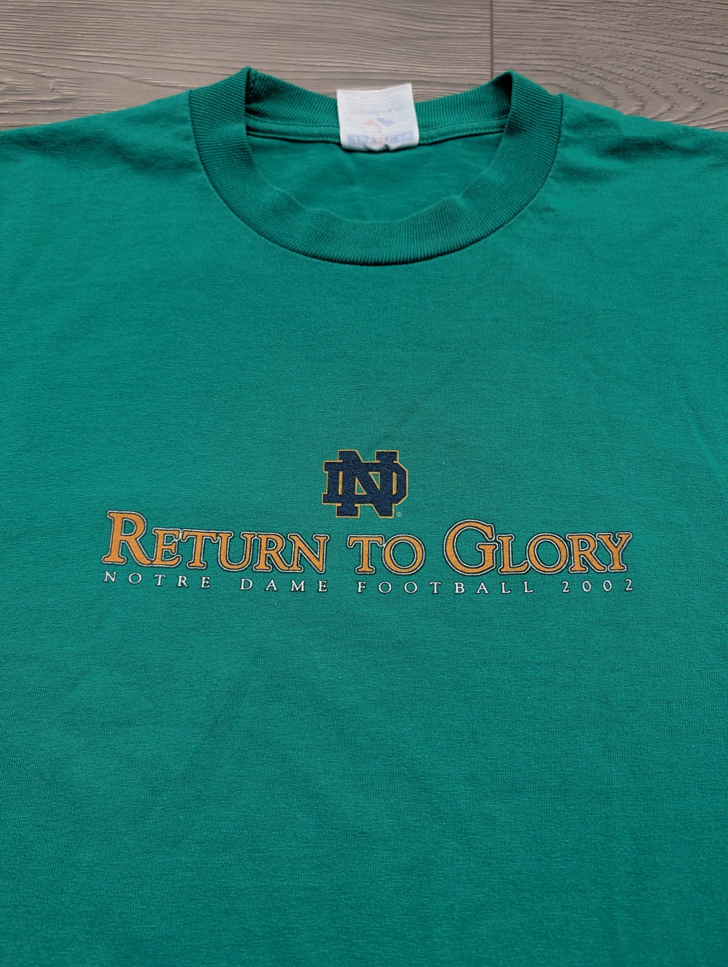 2002 Notre Dame Return to Glory Short Sleeve T shirt