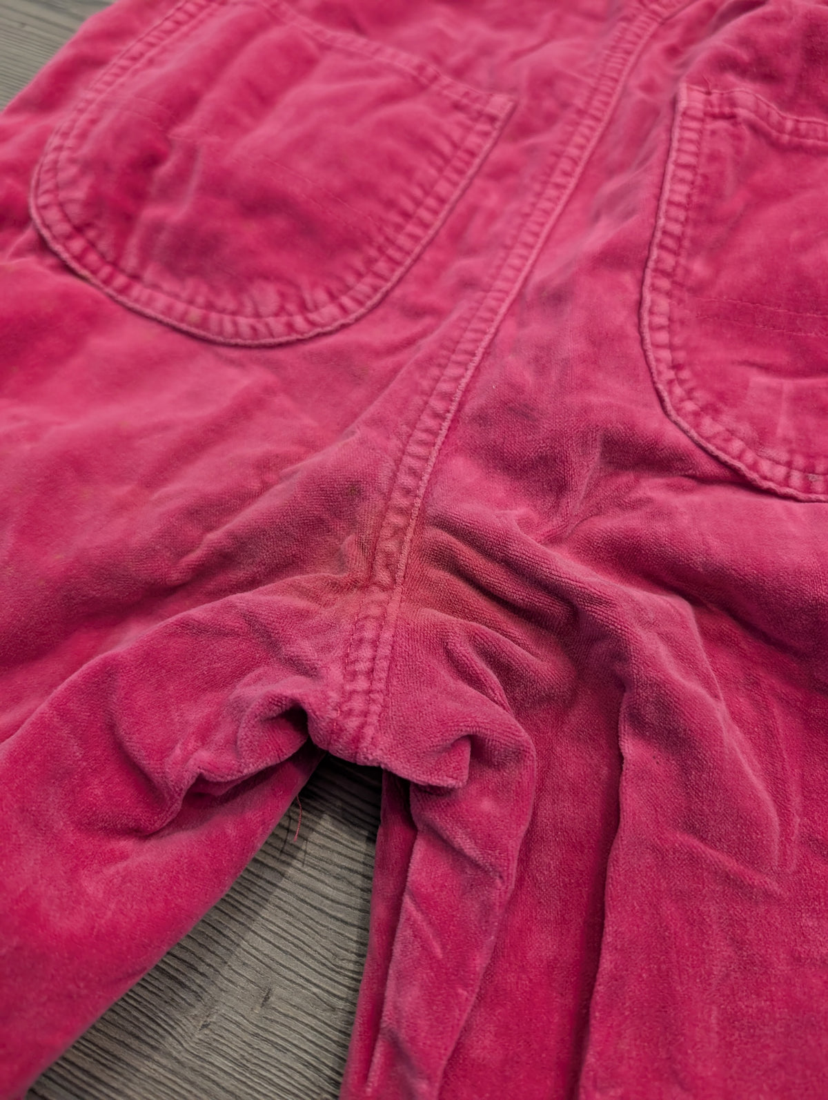 90s/Y2K Youth Bright Pink Gap Velvety-Feel Overalls
