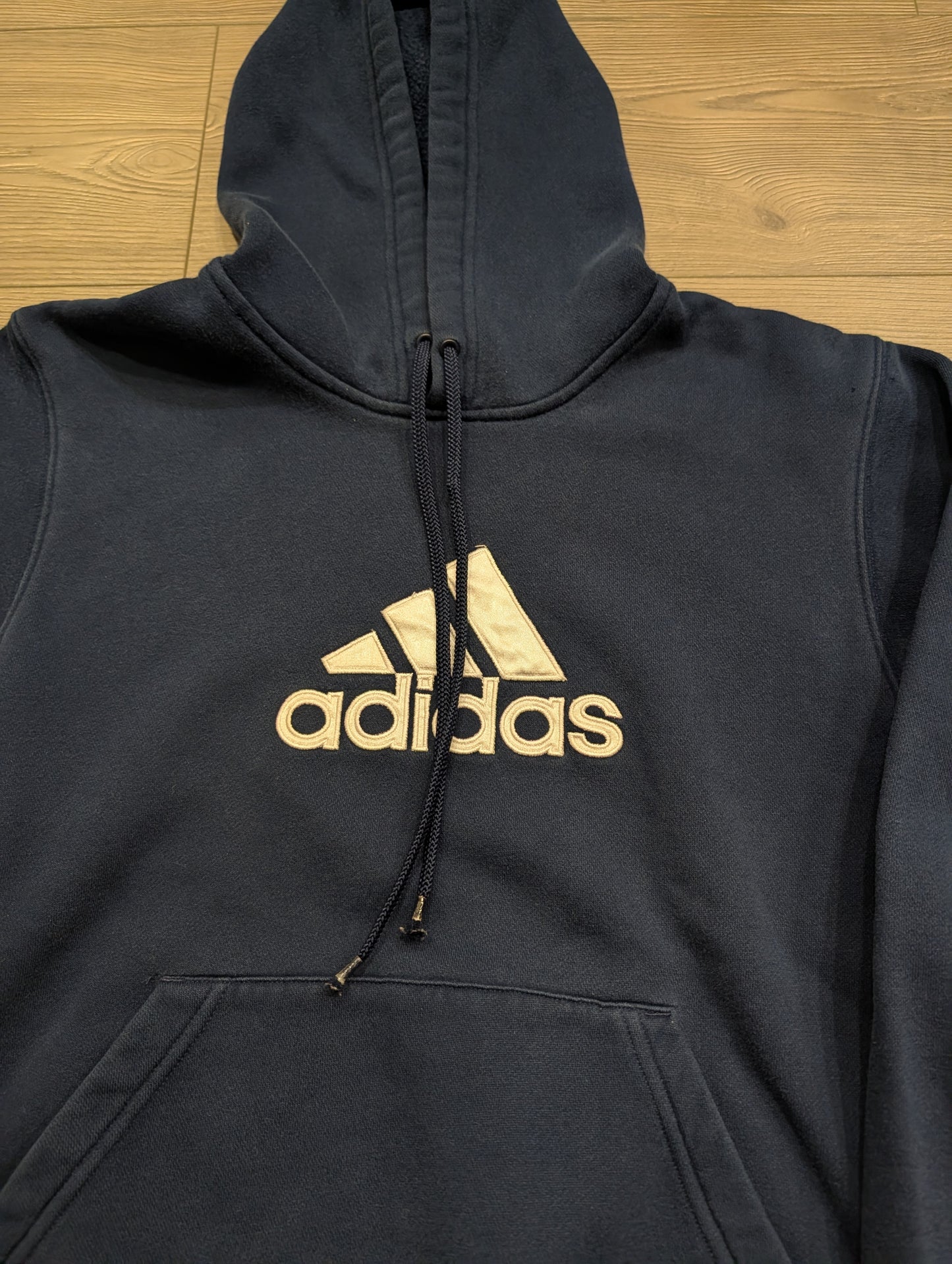 Y2K Large Center Satin Embroidered Logo Adidas Sweatshirt