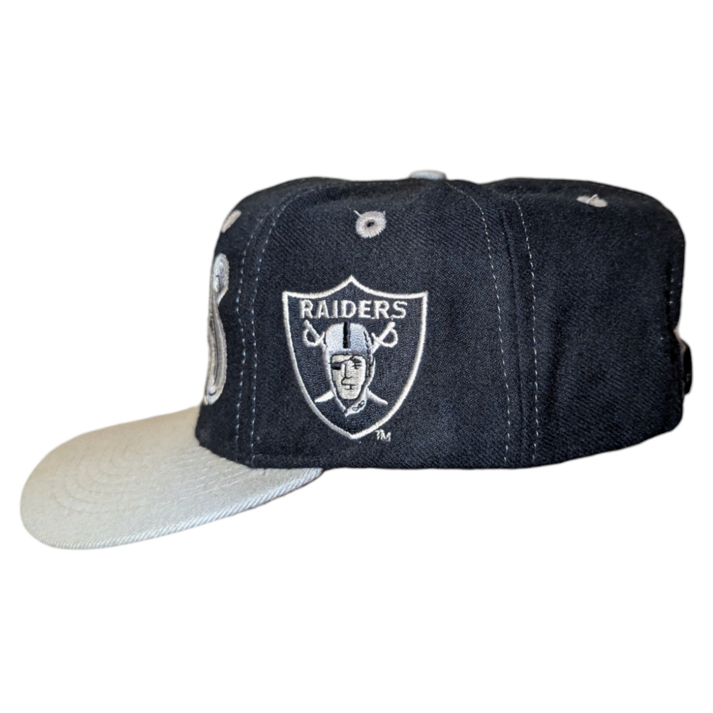 90s LA Raiders Wool Bubble Grafitti Snapback Hat