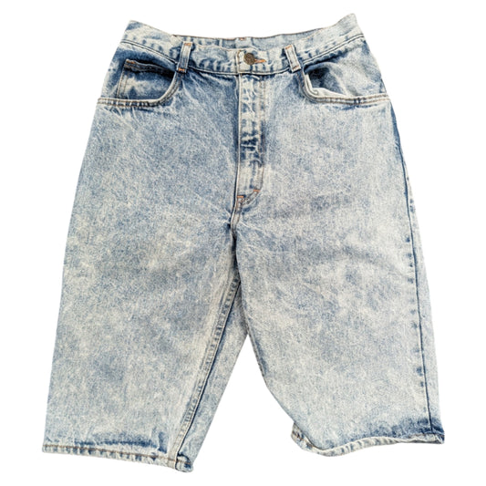 80s/90s acid-washed No Excuses Denim Capri Shorts