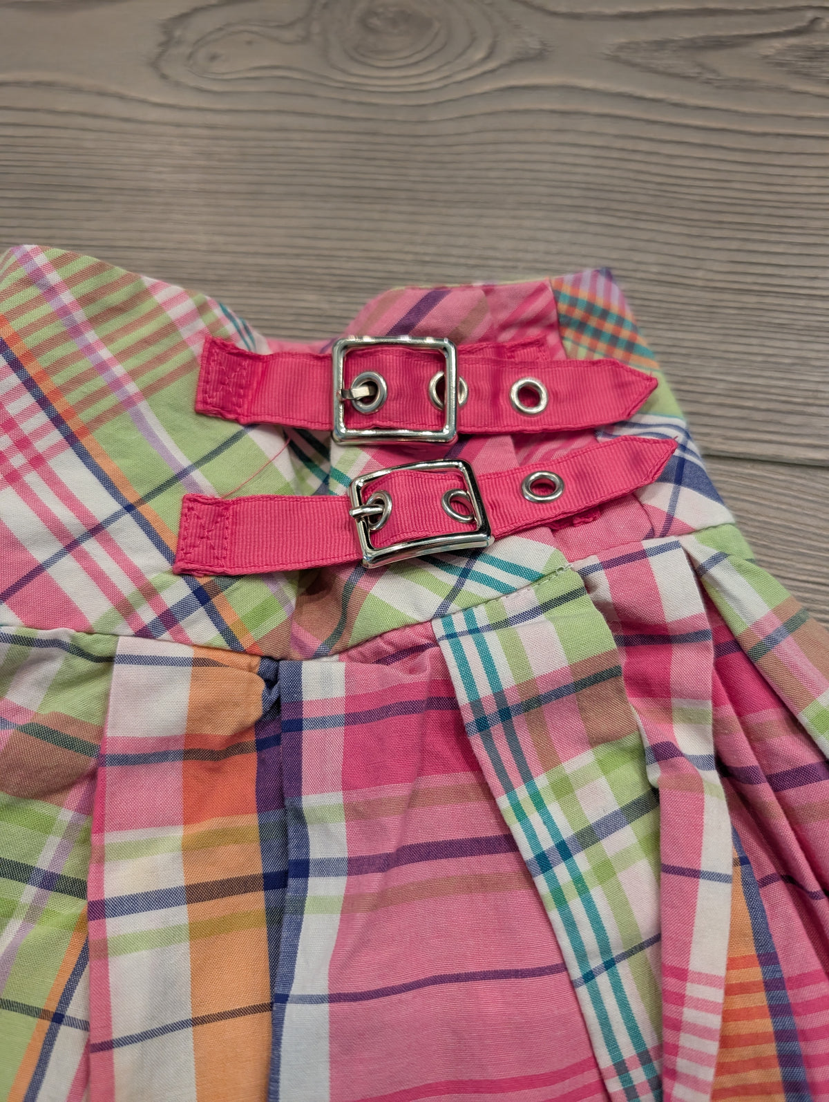 Y2K Youth Ralph Lauren Plaid Pleated Double Buckle Skirt