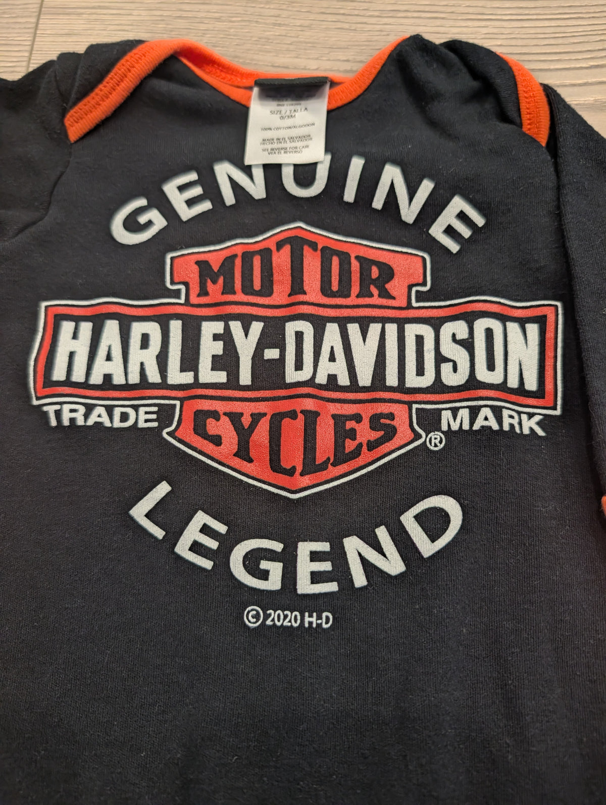 2020 Youth Harley Davidson Longsleeve Footed One Piece