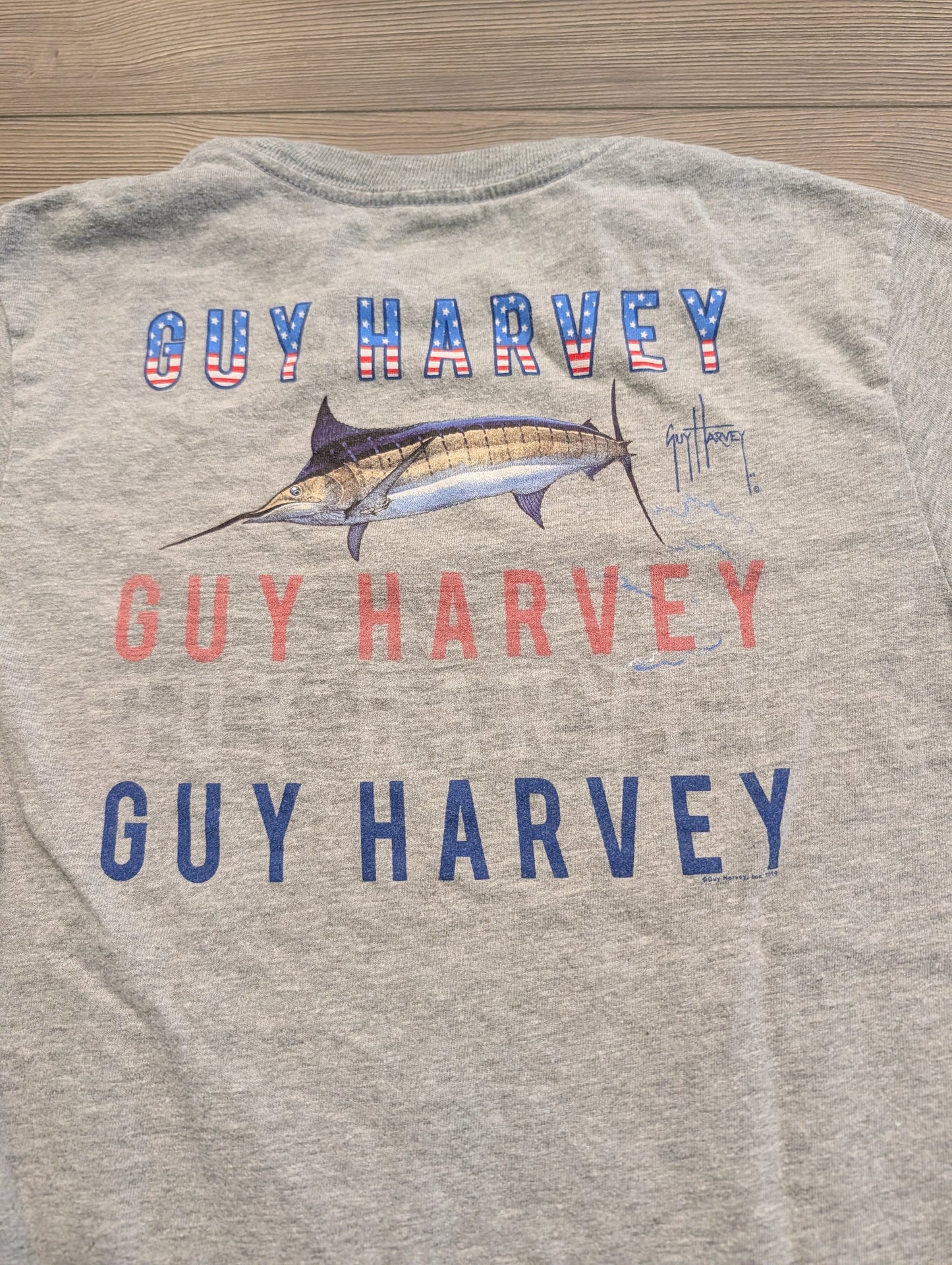2019 Youth Guy Harvey Patriotic Themed Liberty Marlin Short Sleeve t shirt