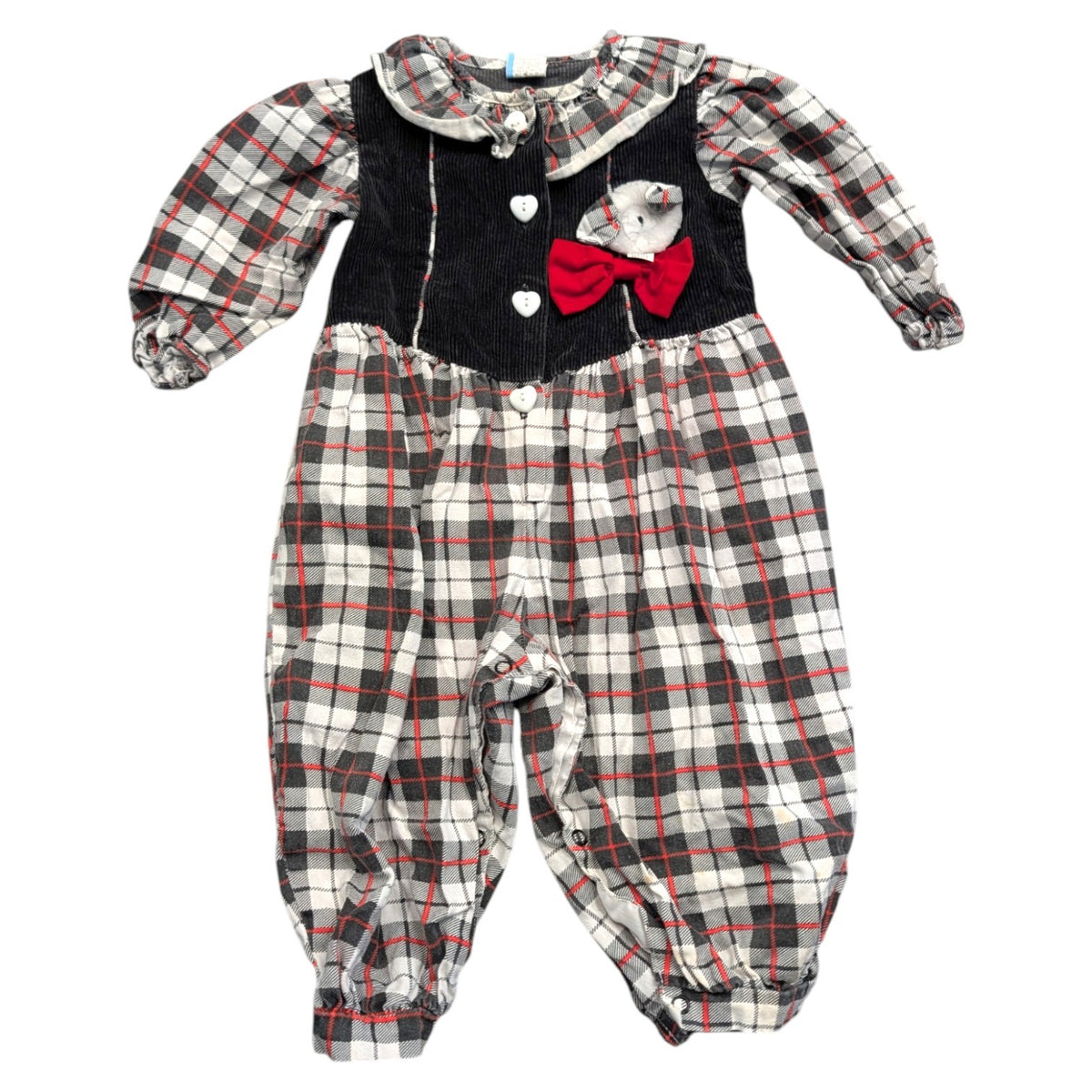 80s/90s Youth Holiday Plaid Romper