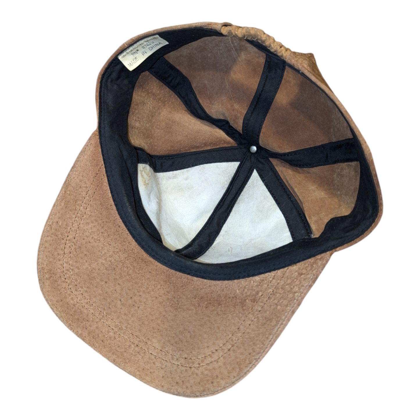 90s Genuine Leather Suede baseball cap hat