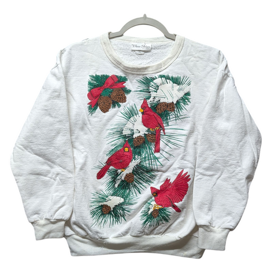80s / 90s Winter Cardinal Granny Crewneck Sweatshirt
