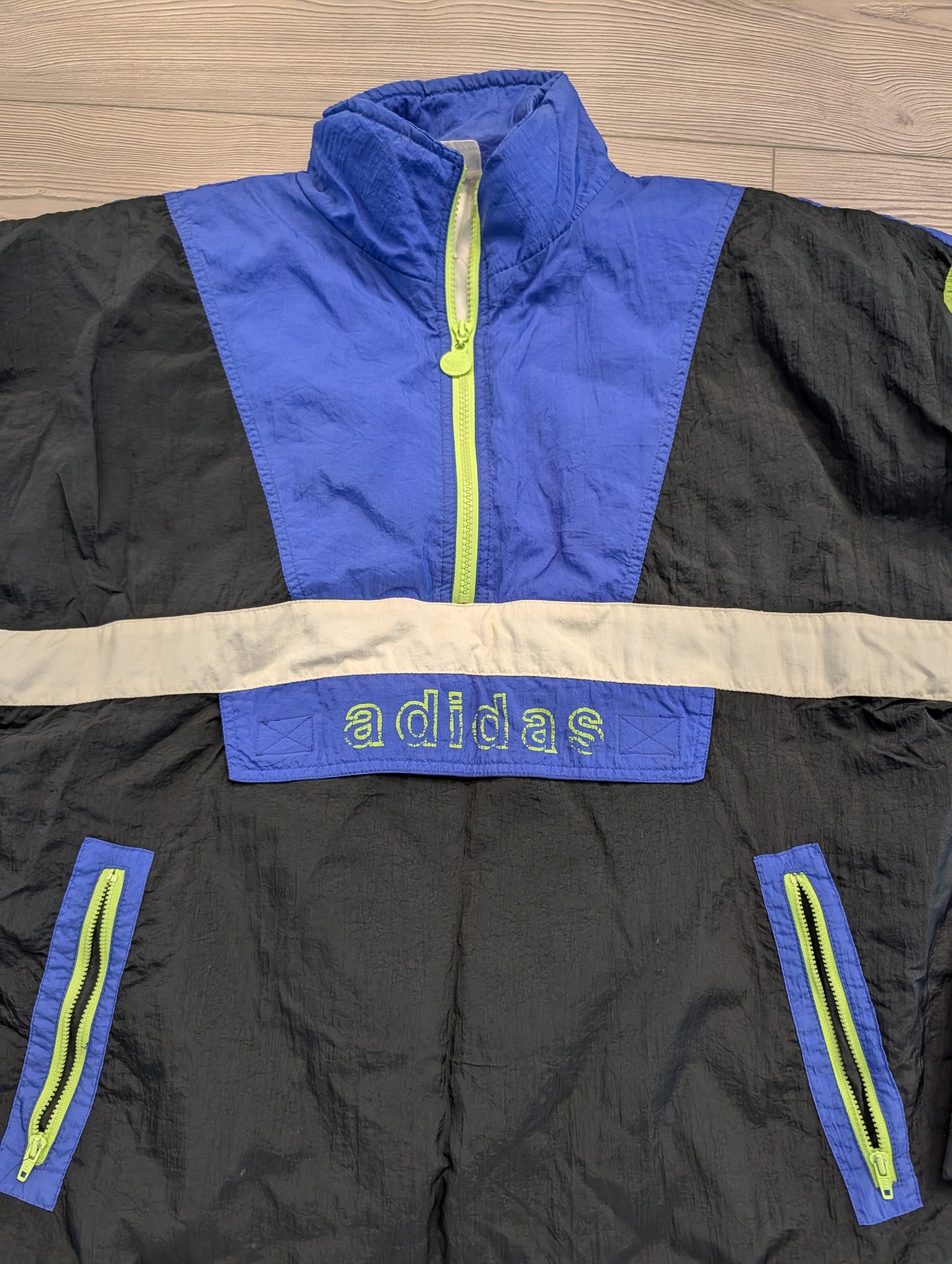 90's adidas 3/4 Quarter zip pullover windbreaker jacket