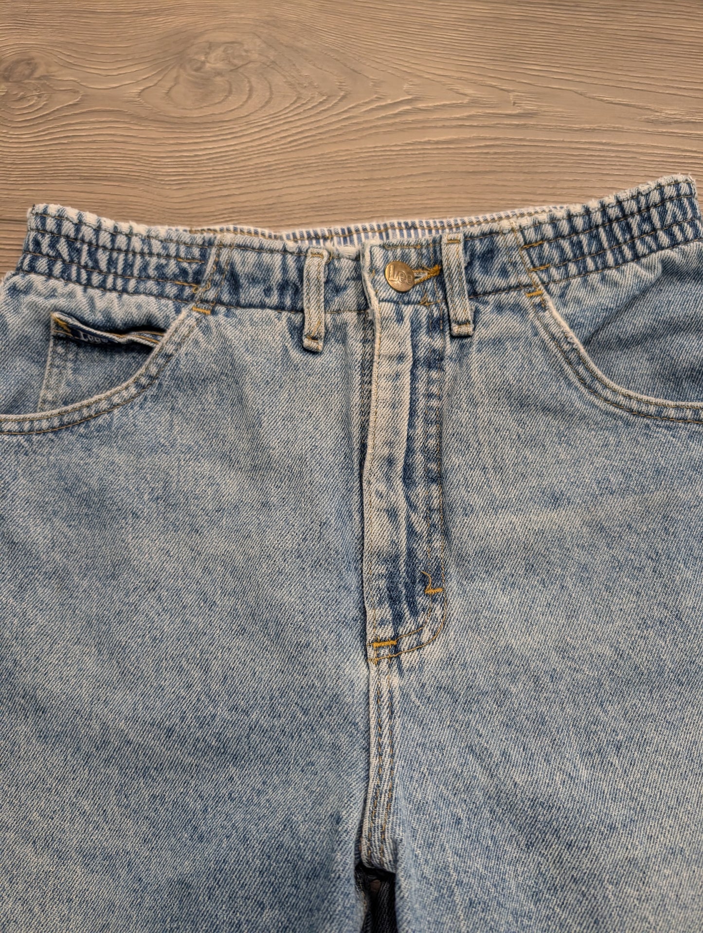 80s Women's Lee Stone Washed Elastic Waist Jeans