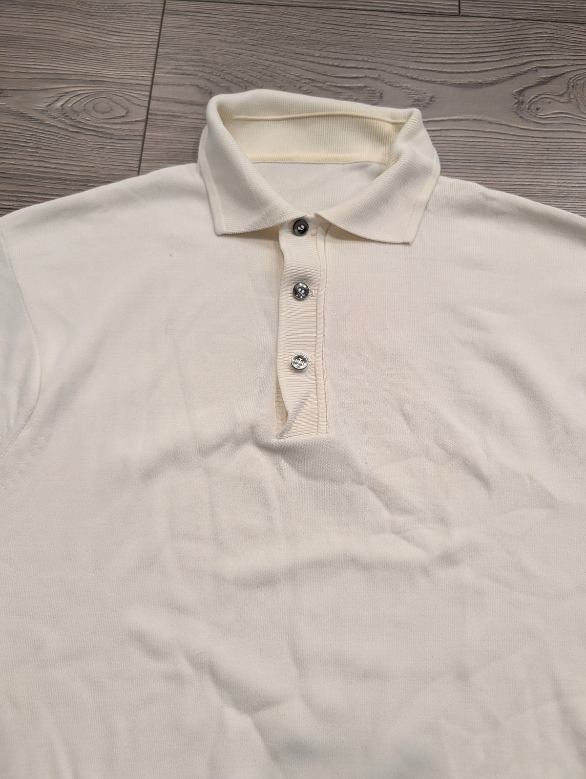 70s Cream Colored Short Sleeve Shirt