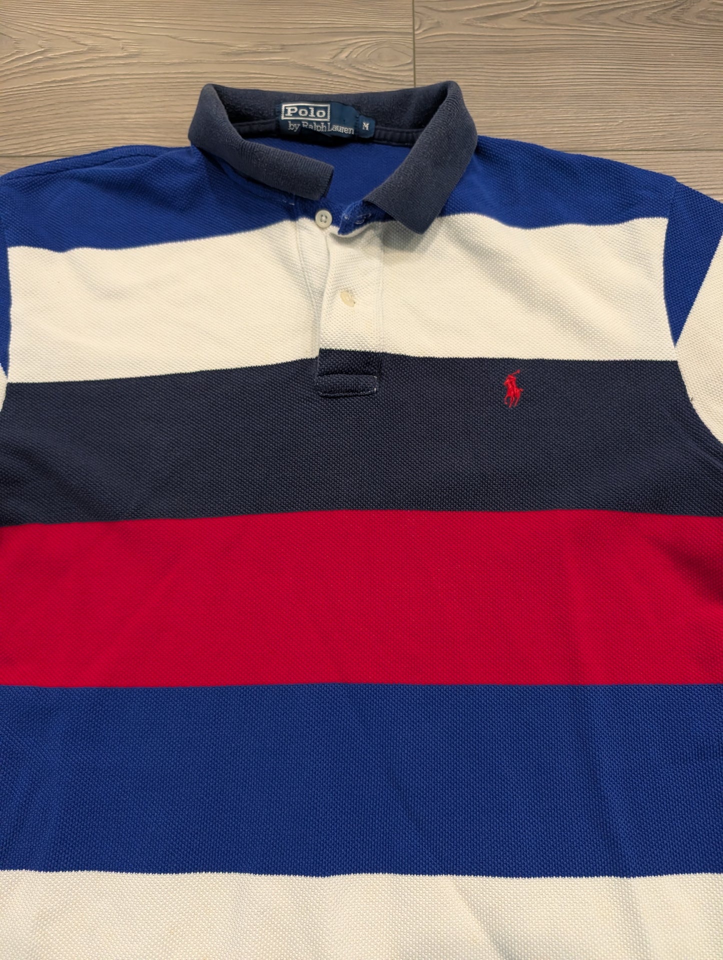 90s Red White and Blue Striped Ralph Lauren Polo Shirt