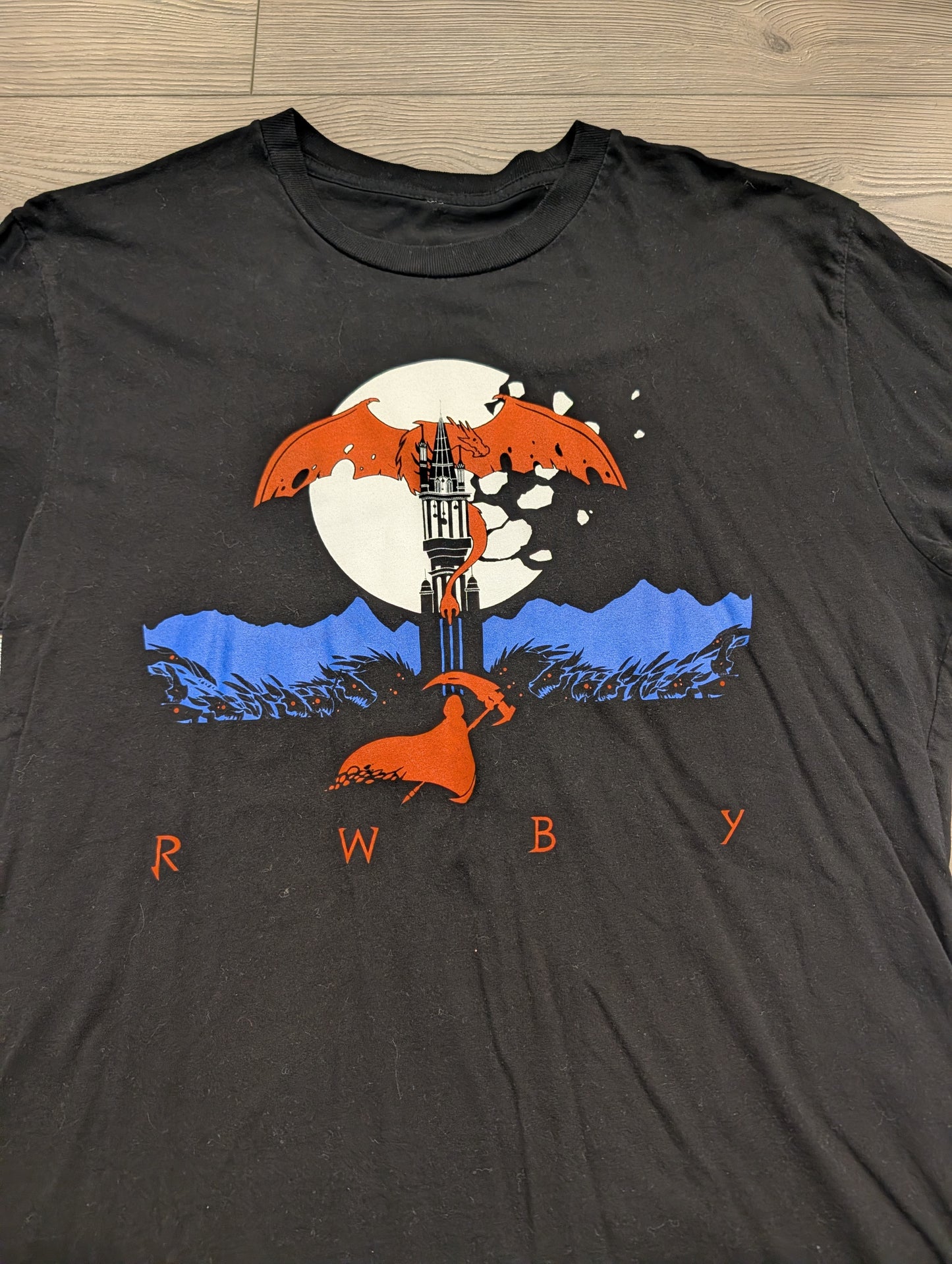 Mid 2000 RWBY: Grim Eclipse Gaming Featuring The Wyvern / Grimm Dragon T shirt
