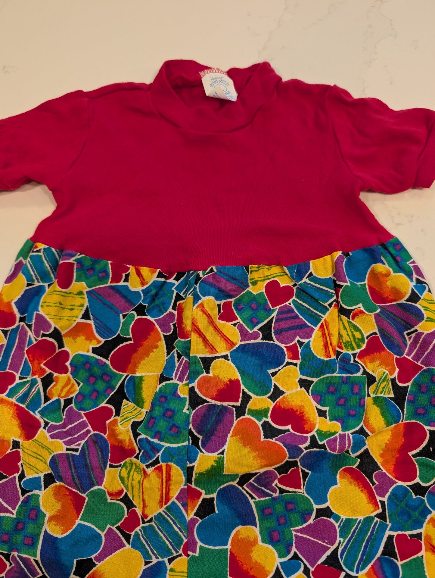 80s Youth One Piece Unique Rainbow Heart Jumper