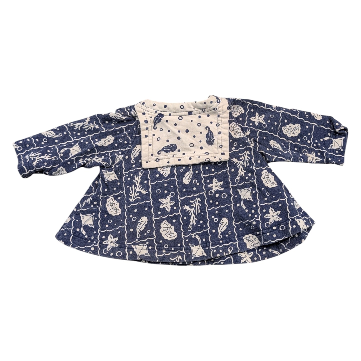 80s/90s Youth AOP Sea Life Sailor Style Button-up Shirt