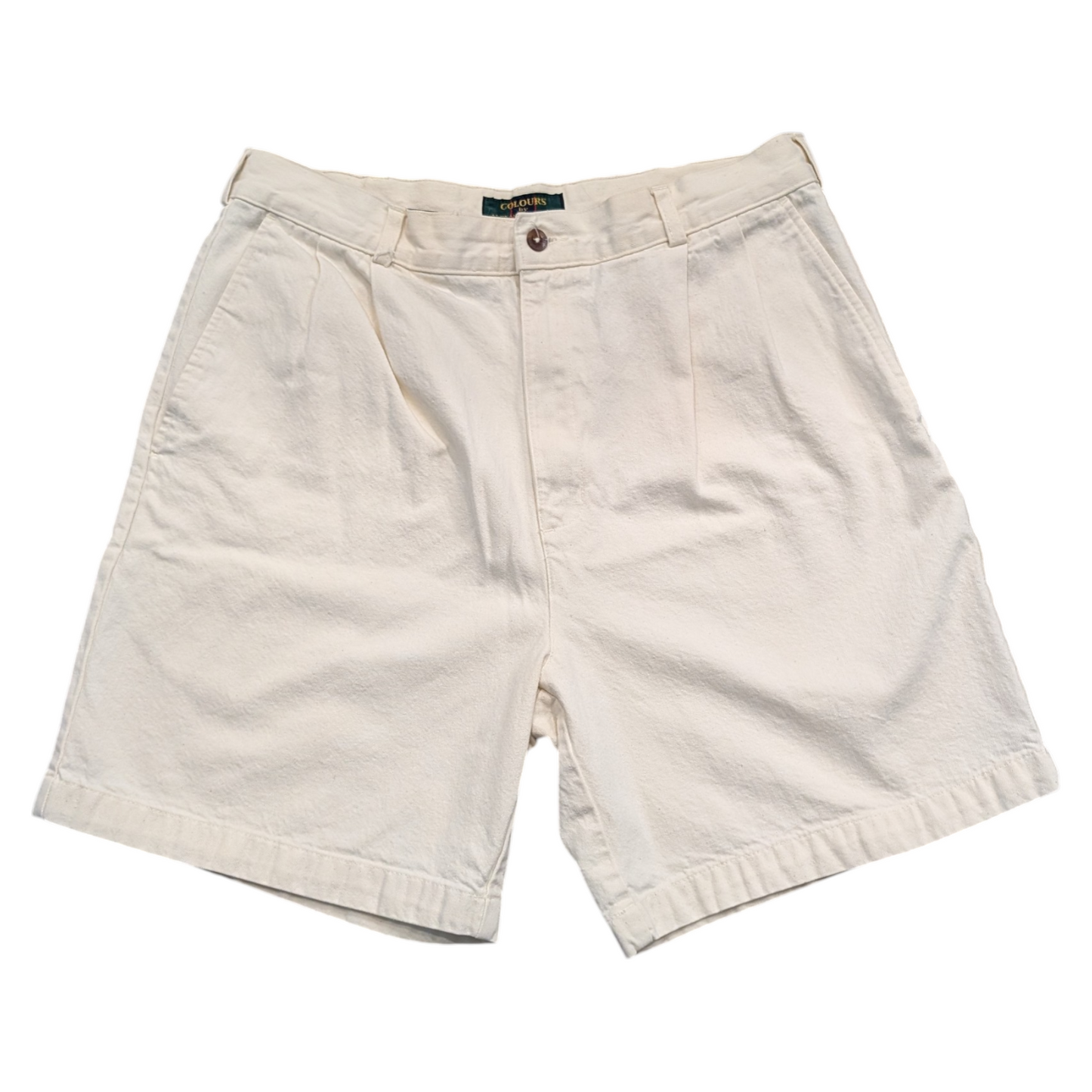 80s/90s Colours by Alexander Julian Pleated Twill Long Shorts
