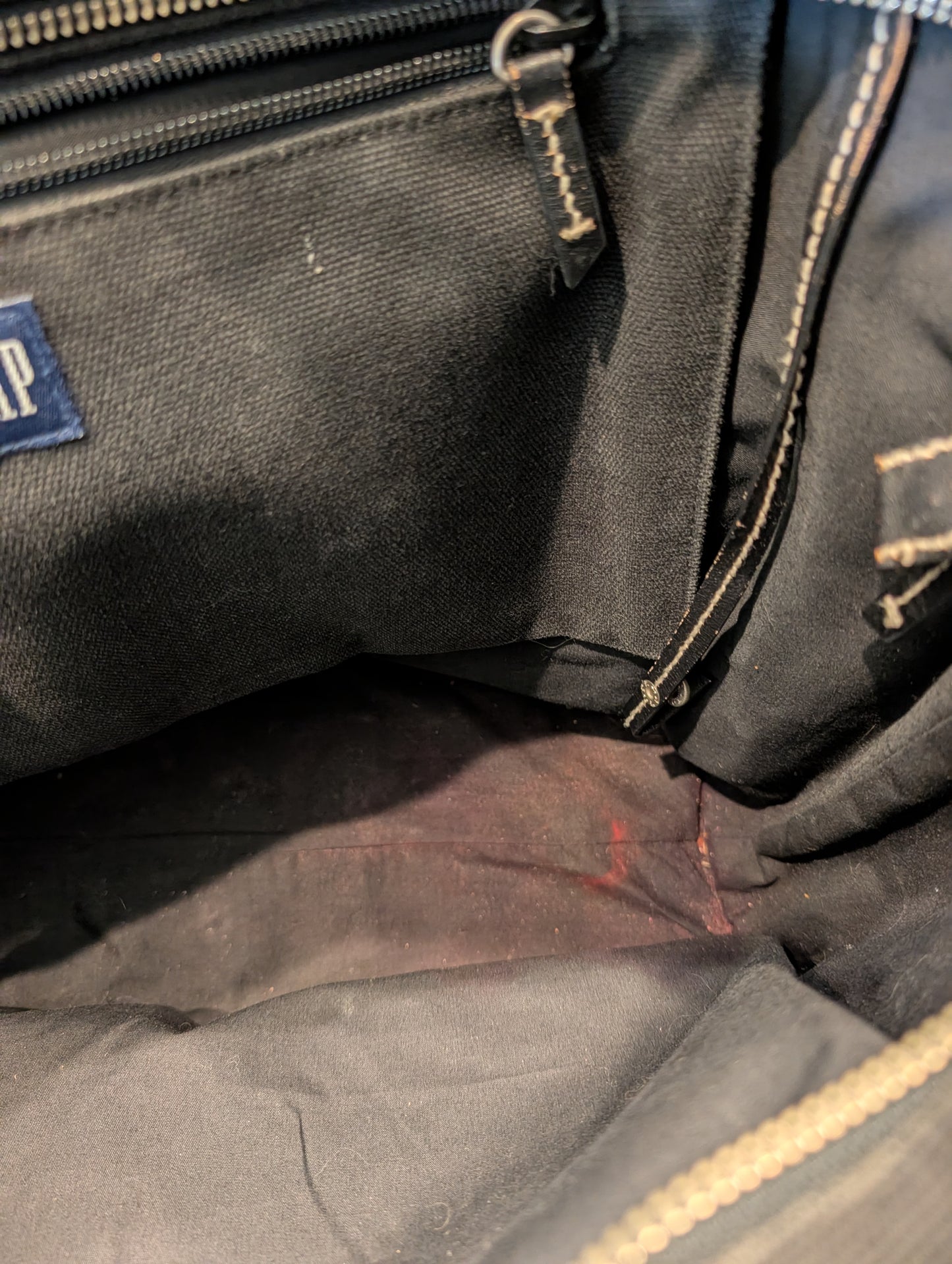 Y2K Gap Leather Strap Canvas Tote Bag
