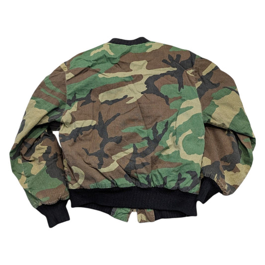 80s Youth Camo Puffy Bomber Jacket