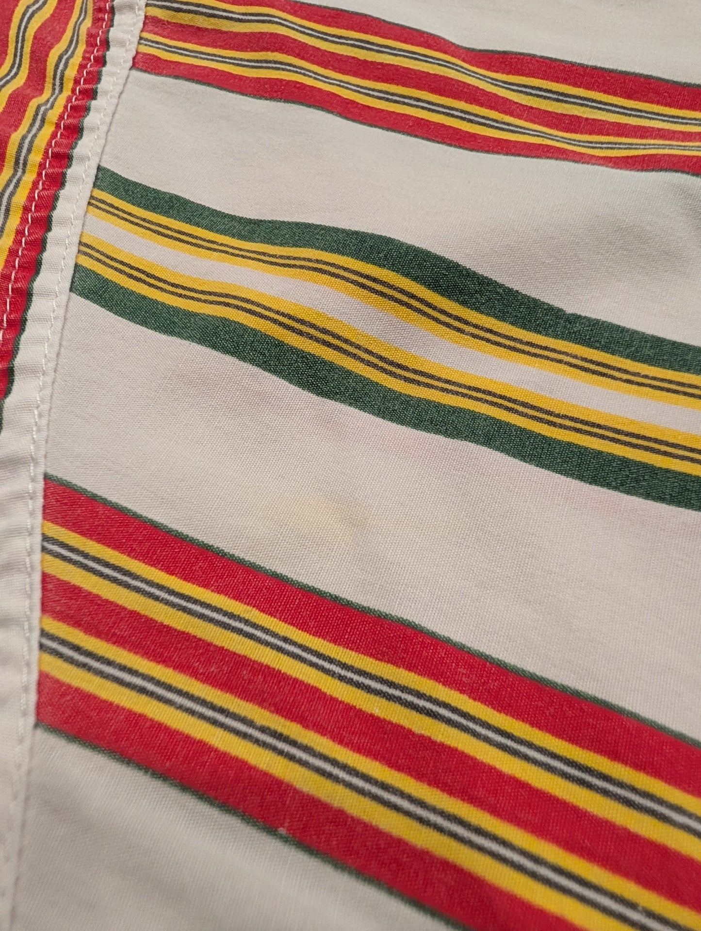 90's Vertical Striped Button Up Short Sleeve Shirt