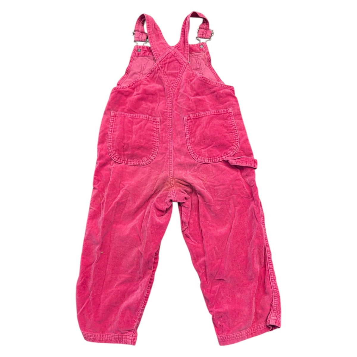 90s/Y2K Youth Bright Pink Gap Velvety-Feel Overalls