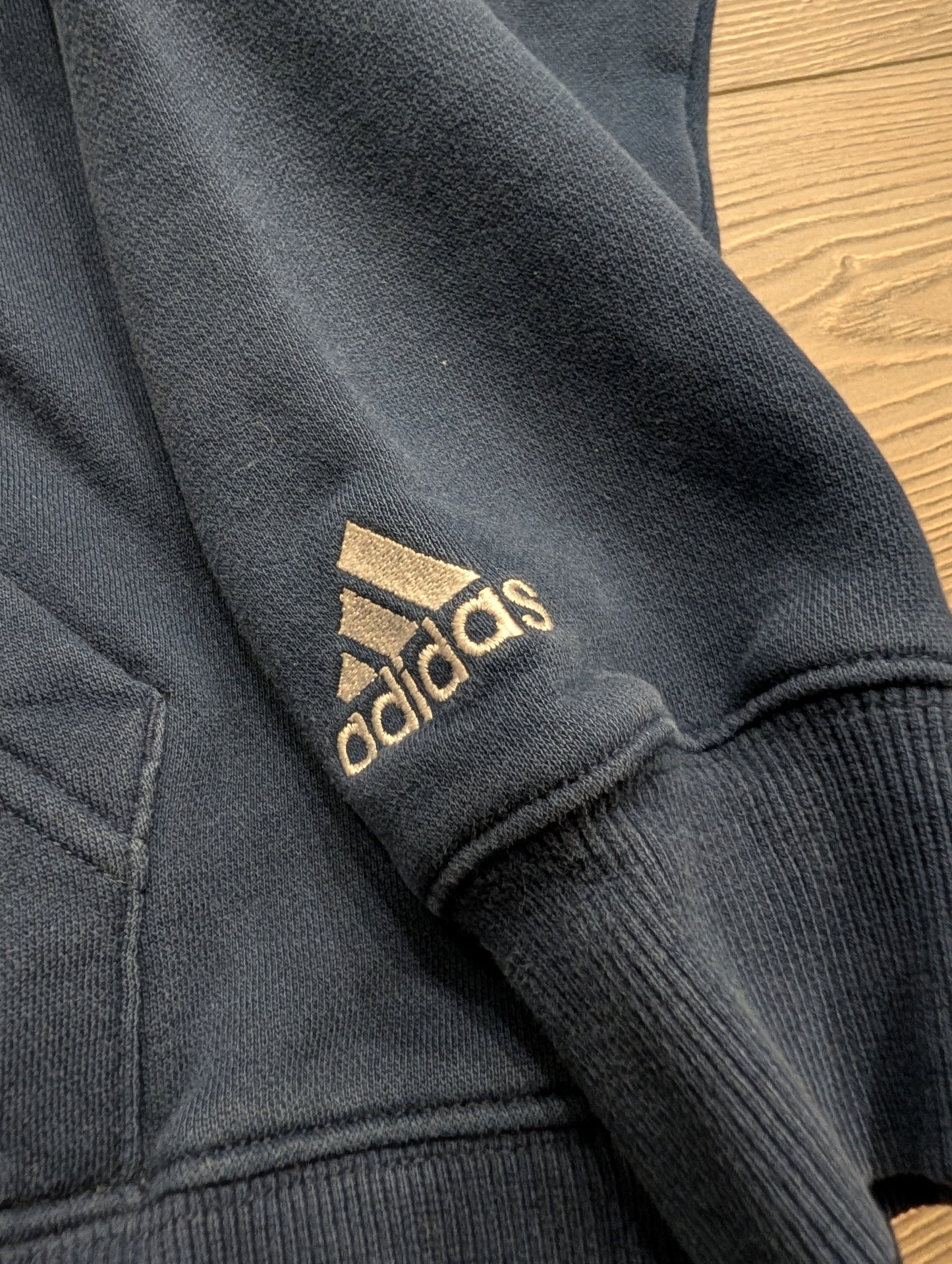 Y2K Large Center Satin Embroidered Logo Adidas Sweatshirt