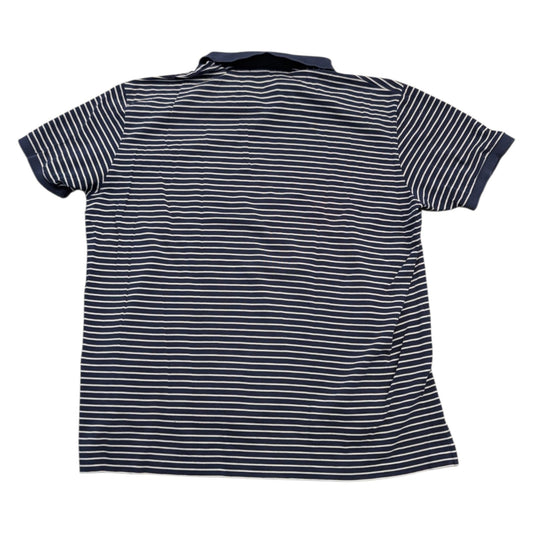 90s Ralph Lauren Navy and White Horizontal Striped Polo Shirt