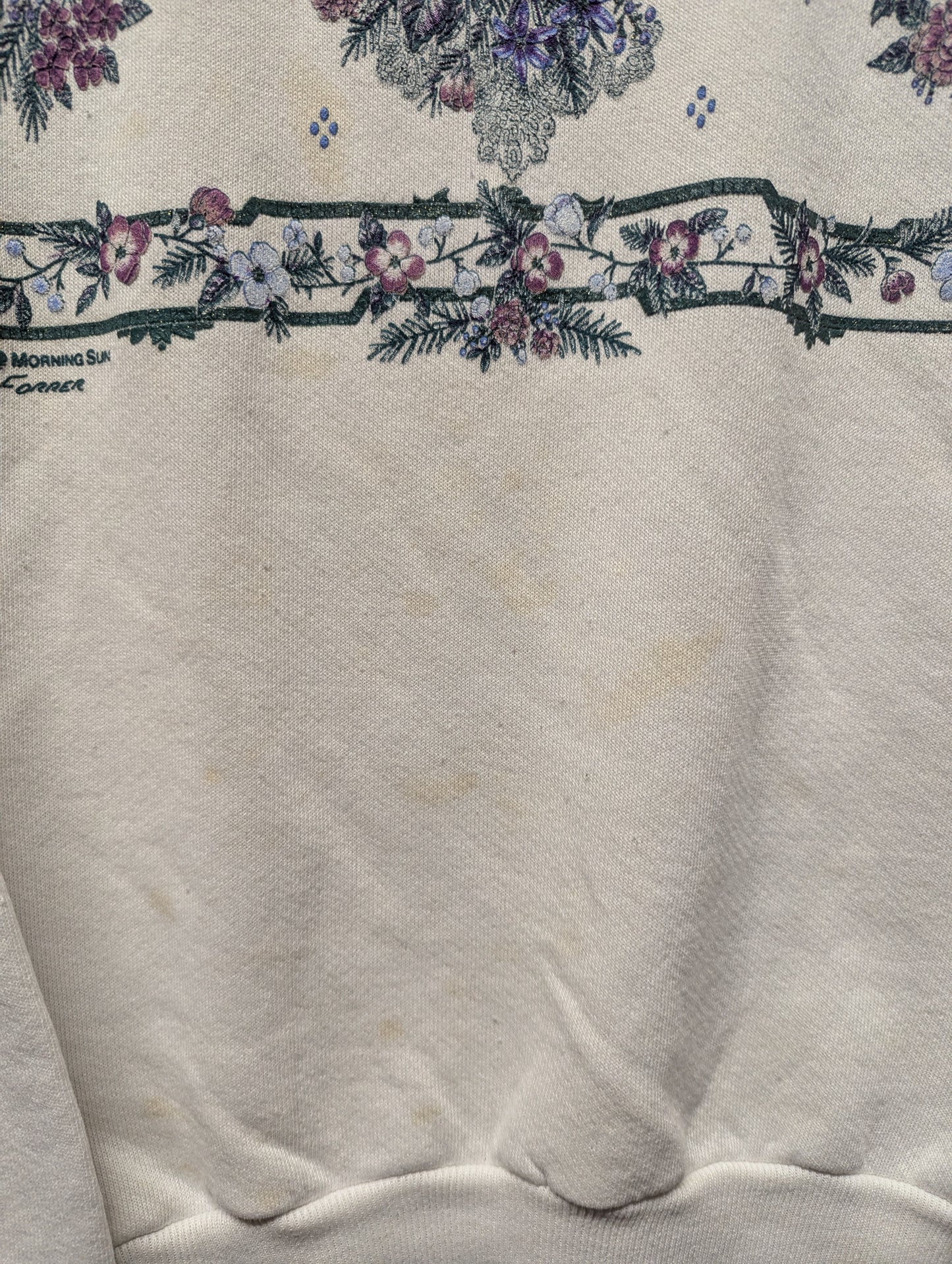 90s Flower and Snowflake Granny Crewneck Sweatshirt