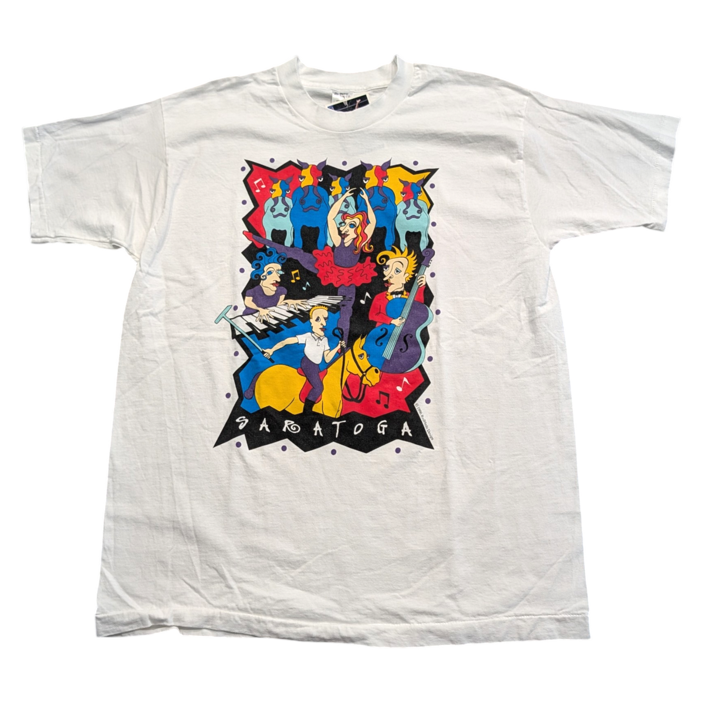 1996 Saratoga Large Art Graphic T shirt