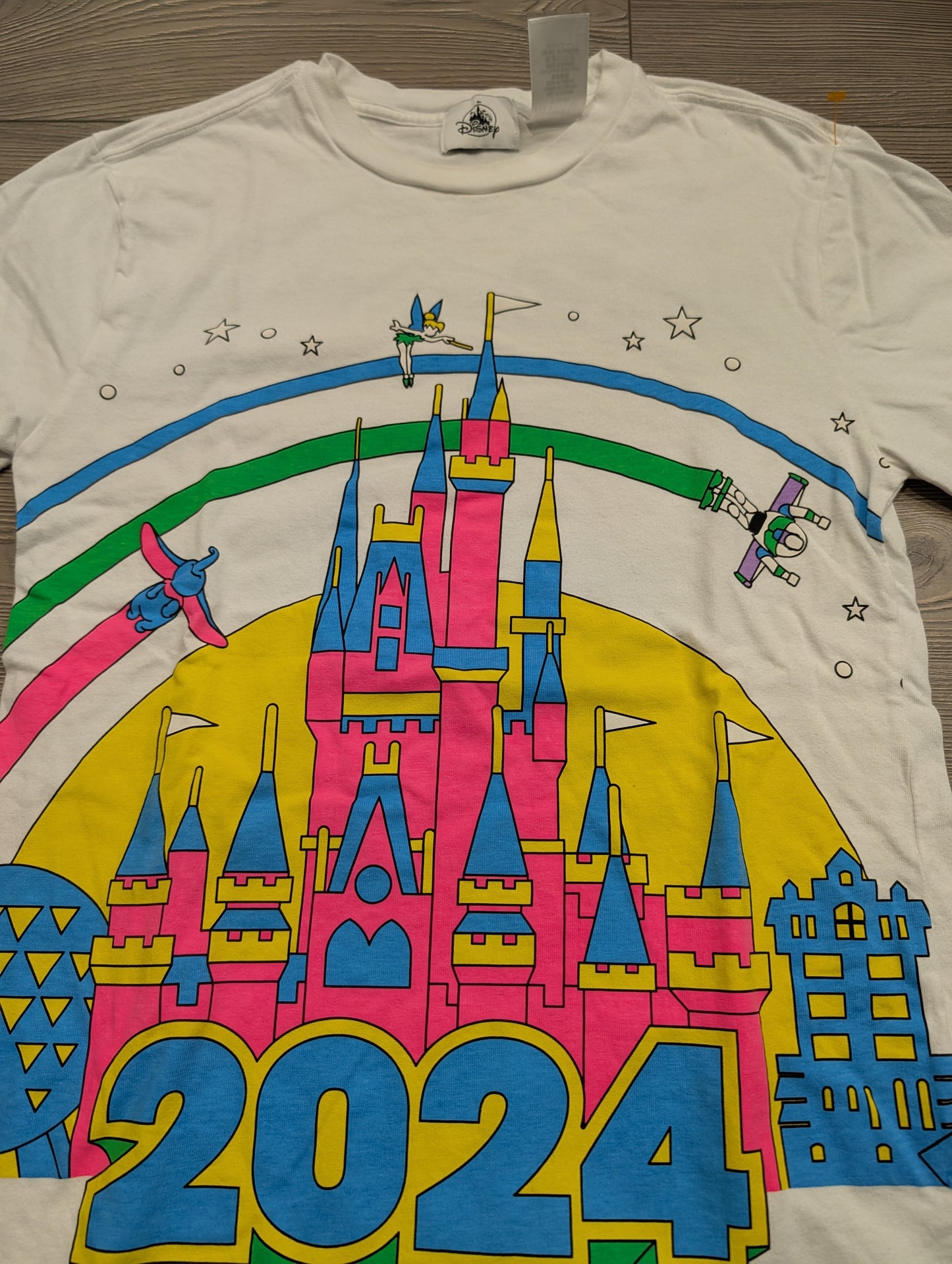 2024 Walt Disney World Neon Colored Castle T shirt