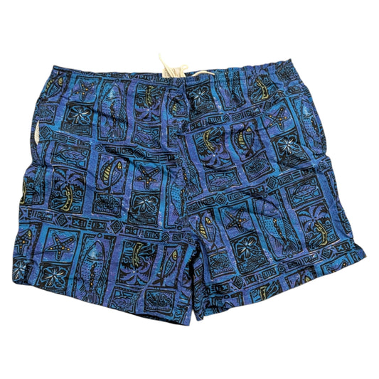 80s/90s AOP Pacific Tribal Patterned Swim Shorts