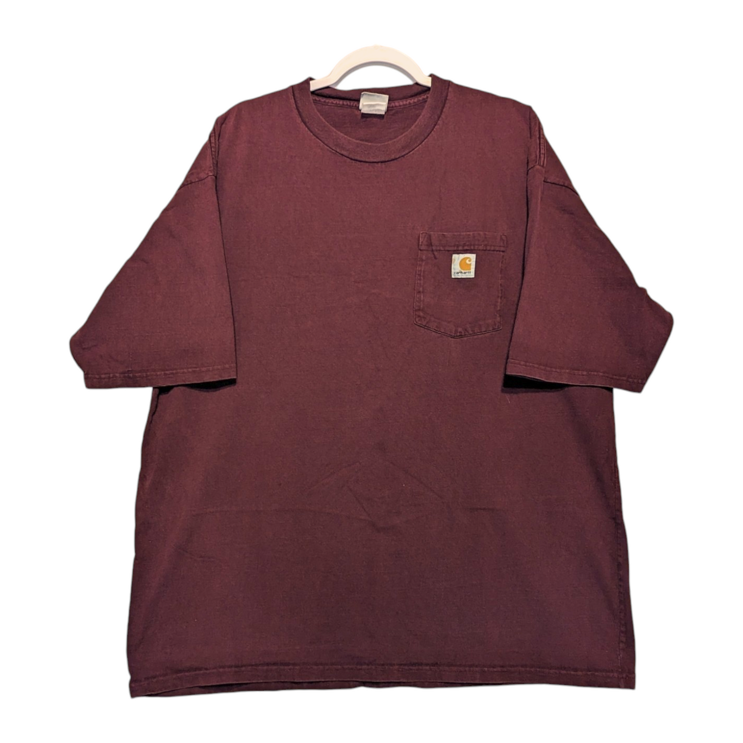 Y2K Carhartt maroon pocket t shirt