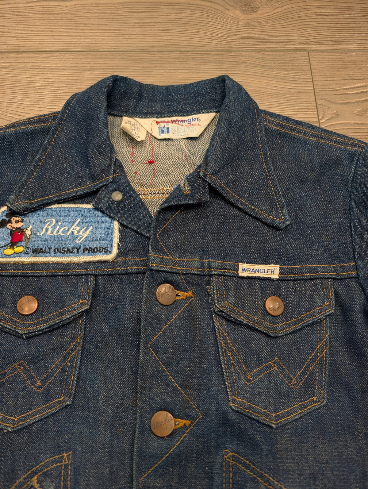 70s Youth Wrangler Denim Jacket with Collectible Sewn-on Patches